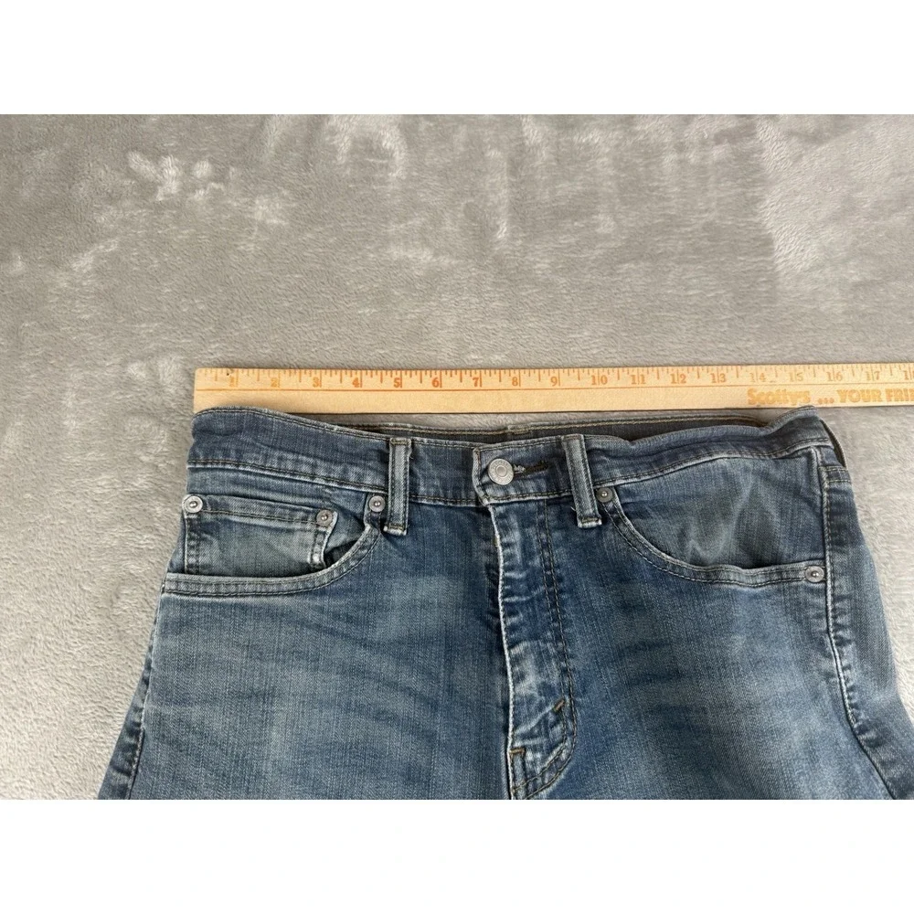 Levi's 505 Jeans Men's 32x30 Blue Denim Regular Fit Distressed Frayed Hem